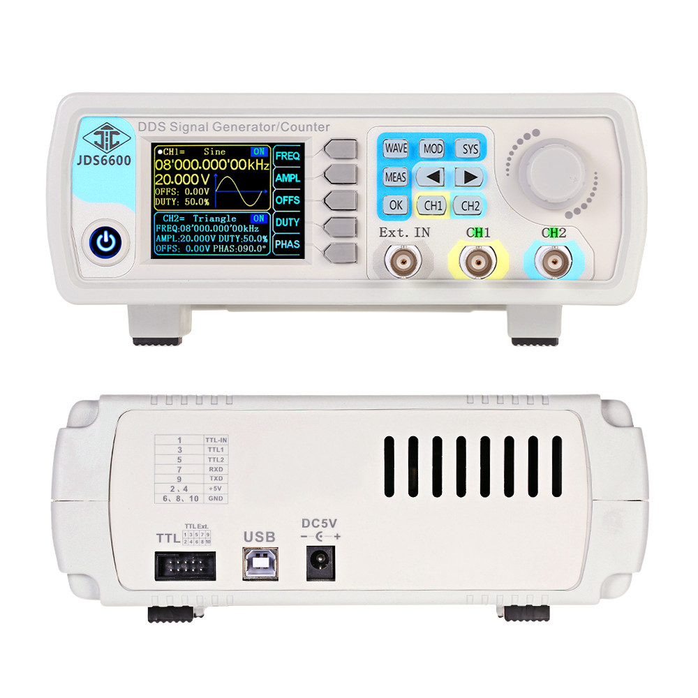 مولد إشارات وظيفية DDS من YAO  - مراجعة Dual Channel Arbitrary Waveform Function Generator 60Mhz وسعره